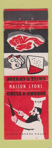 Matchbook Cover - Masion Lyons Grill & Cheese UK England WEAR