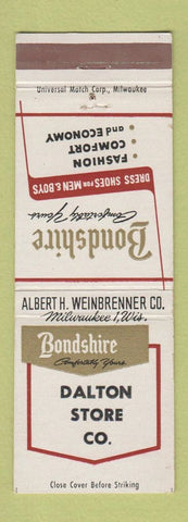 Matchbook Cover - Bondshire Men's Clothes Dalton Store
