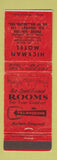Matchbook Cover - Hickman Motel Millsboro DE WEAR