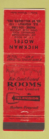 Matchbook Cover - Hickman Motel Millsboro DE WEAR