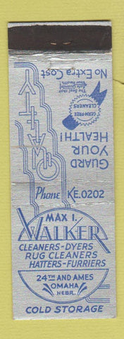 Matchbook Cover - Max Walker Cleaners Omaha NE