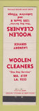 Matchbook Cover - Woolen Cleaners Chicago?