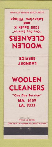 Matchbook Cover - Woolen Cleaners Chicago?