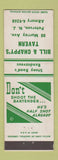 Matchbook Cover - Bill & Chappy's Tavern Paterson NJ