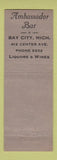 Matchbook Cover - Ambassador Bar Bay City MI