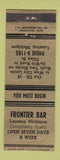 Matchbook Cover - Frontier Bar Lansing MI