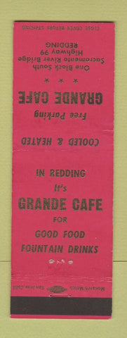 Matchbook Cover - Grande Cafe Redding CA
