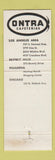 Matchbook Cover - Ontra Cafeterias Pasadena Los Angeles CA Chicago IL