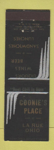 Matchbook Cover - Coonie's Place La Rue OH restaurant