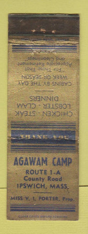 Matchbook Cover - Agawam Camp Ipswich MA WORN