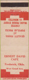 Matchbook Cover - Ernest Davis Cafe Frederick OK