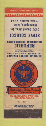 Matchbook Cover - Republic Rubber Steve Colucci Minneapolis MN WEAR