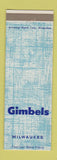 Matchbook Cover - Gimbels Milwaukee WI