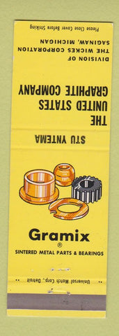 Matchbook Cover - United States Graphite Saginaw MI Gramix Parts Bearings