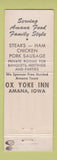 Matchbook Cover - Ox Yoke Inn Amana IA BLACK WEAR