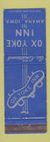 Matchbook Cover - Ox Yoke Inn Amana IA BLUE