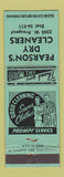 Matchbook Cover - Pearson's Dry Cleaners WEAR