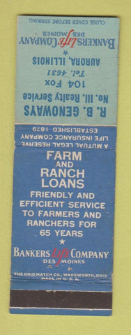 Matchbook Cover - RB Genoways Insurance Aurora IL