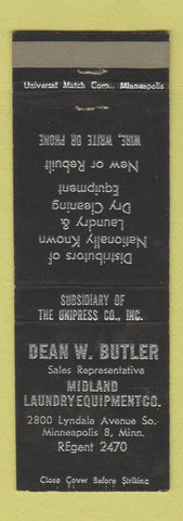 Matchbook Cover - Dean Butler Midland Laundry Equipment Minneapolis MN
