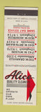 Matchbook Cover - Alice Cleaners Chicago IL #2