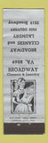 Matchbook Cover - Broadway Cleaners Laundry girlie