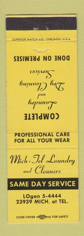 Matchbook Cover - Mich Tel Laundry Cleaners