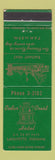 Matchbook Cover - Cedar Crest Hotel Lafayette IN