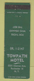 Matchbook Cover - Towpath Motel Rochester NY