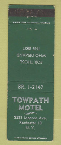 Matchbook Cover - Towpath Motel Rochester NY