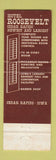 Matchbook Cover - Hotel Roosevelt Cedar Rapids IA Farm House Restaurant