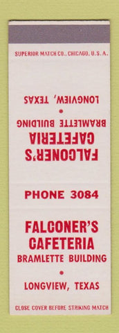 Matchbook Cover - Falconer's Cafeteria Longview TX SAMPLE