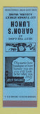 Matchbook Cover - Caron's Lunch Auburn ME SAMPLE