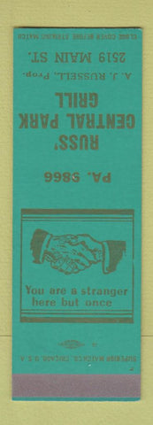 Matchbook Cover - Russ' Central Park Grill SAMPLE