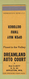 Matchbook Cover - Dreamland Auto Court motel Appleton WI SAMPLE