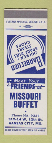Matchbook Cover - Missouri Buffet Kansas City MO SAMPLE