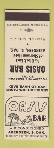 Matchbook Cover Oasis Bar Aberdeen SD Vernon Kittelson Abdullah Ibn Yasim SAMPLE