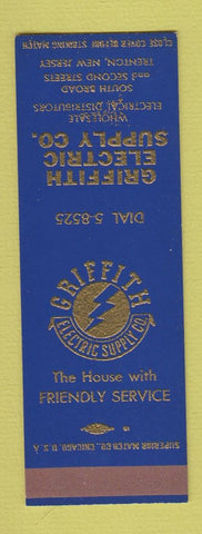 Matchbook Cover - Griffith Electric Supply Trenton NJ BLUE SAMPLE