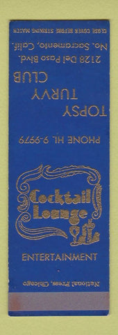 Matchbook Cover - Topsy Turvy Club North Sacramento CA SAMPLE
