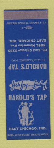 Matchbook Cover - Harold's Tap East Chicago IN Wleklinski SAMPLE