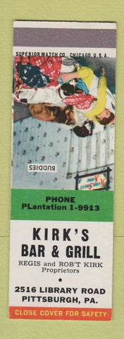 Matchbook Cover - Kirk's Bar and Grill Pittsburgh PA SAMPLE