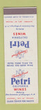 Matchbook Cover - Petri California Wines Albuquerque NM SAMPLE