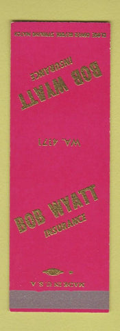 Matchbook Cover - Bob Wyatt Insurance SAMPLE