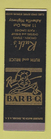 Matchbook Cover - Ruth's BBQ Asheville? NC? SAMPLE