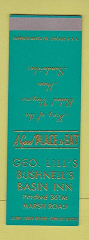 Matchbook Cover - Geo Lill's Bushnell's Basin Inn Pittsford NY SAMPLE