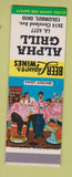 Matchbook Cover - Alpha Grill Columbus OH Barber Shop Quartet SAMPLE