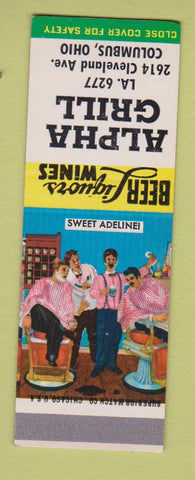 Matchbook Cover - Alpha Grill Columbus OH Barber Shop Quartet SAMPLE