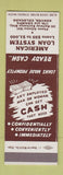 Matchbook Cover - American Loan System Denver Colorado SAMPLE