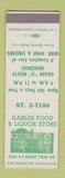 Matchbook Cover - Gables Restaurant Liquor Chicago? SAMPLE