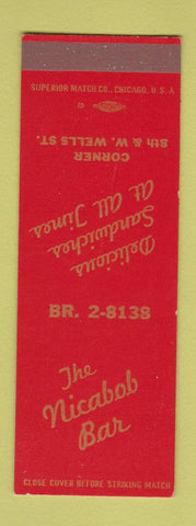 Matchbook Cover - The Nicabob Bar Chicago IL SAMPLE