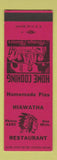 Matchbook Cover - Hiawatha Restaurant Sault Ste Marie MI Indian SAMPLE